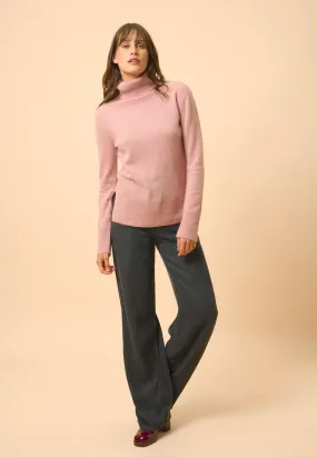LEXIE pull col roulé bois de rose